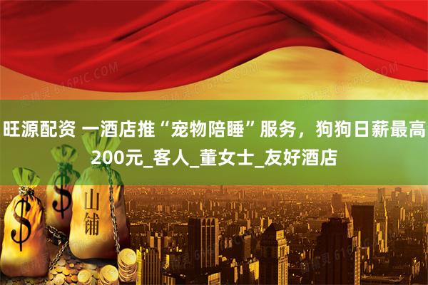 旺源配资 一酒店推“宠物陪睡”服务，狗狗日薪最高200元_客人_董女士_友好酒店