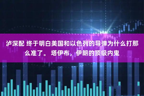 泸深配 终于明白美国和以色列的导弹为什么打那么准了。 塔伊布,伊朗的顶级内鬼